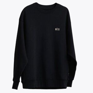 Beis The Sweatshirt  in Black in LARGE